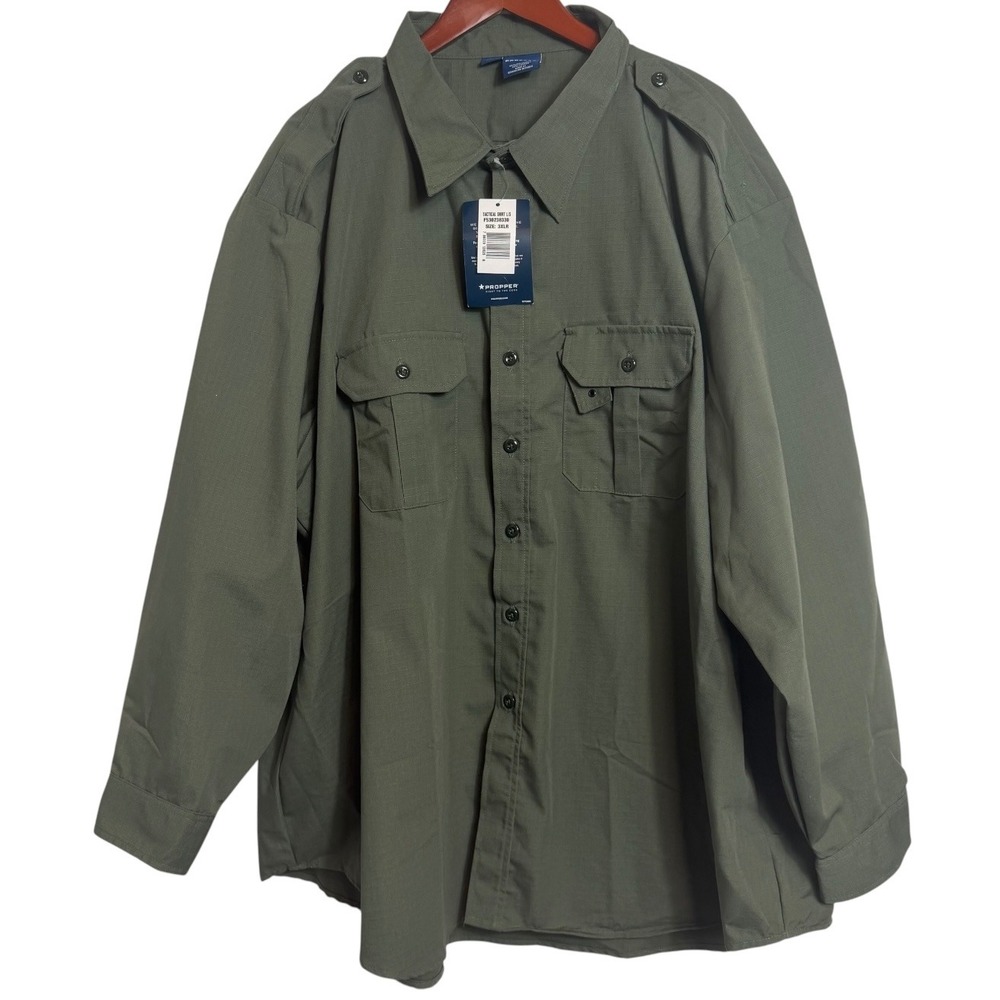 Propper Tactical Shirt Men's 3XL Regular Olive Green Ripstop Long Sleeve NWT